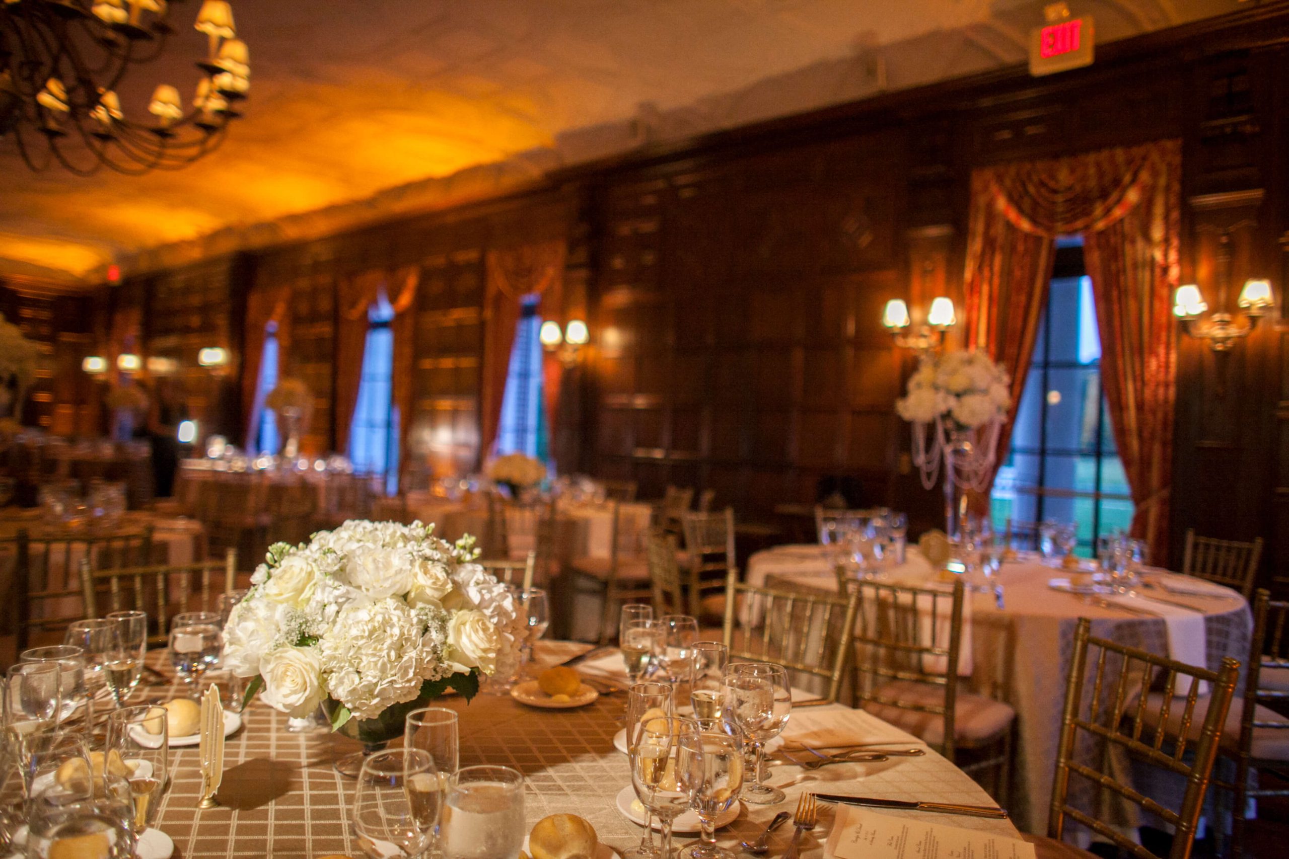 wedding ballroom interior with floral decor