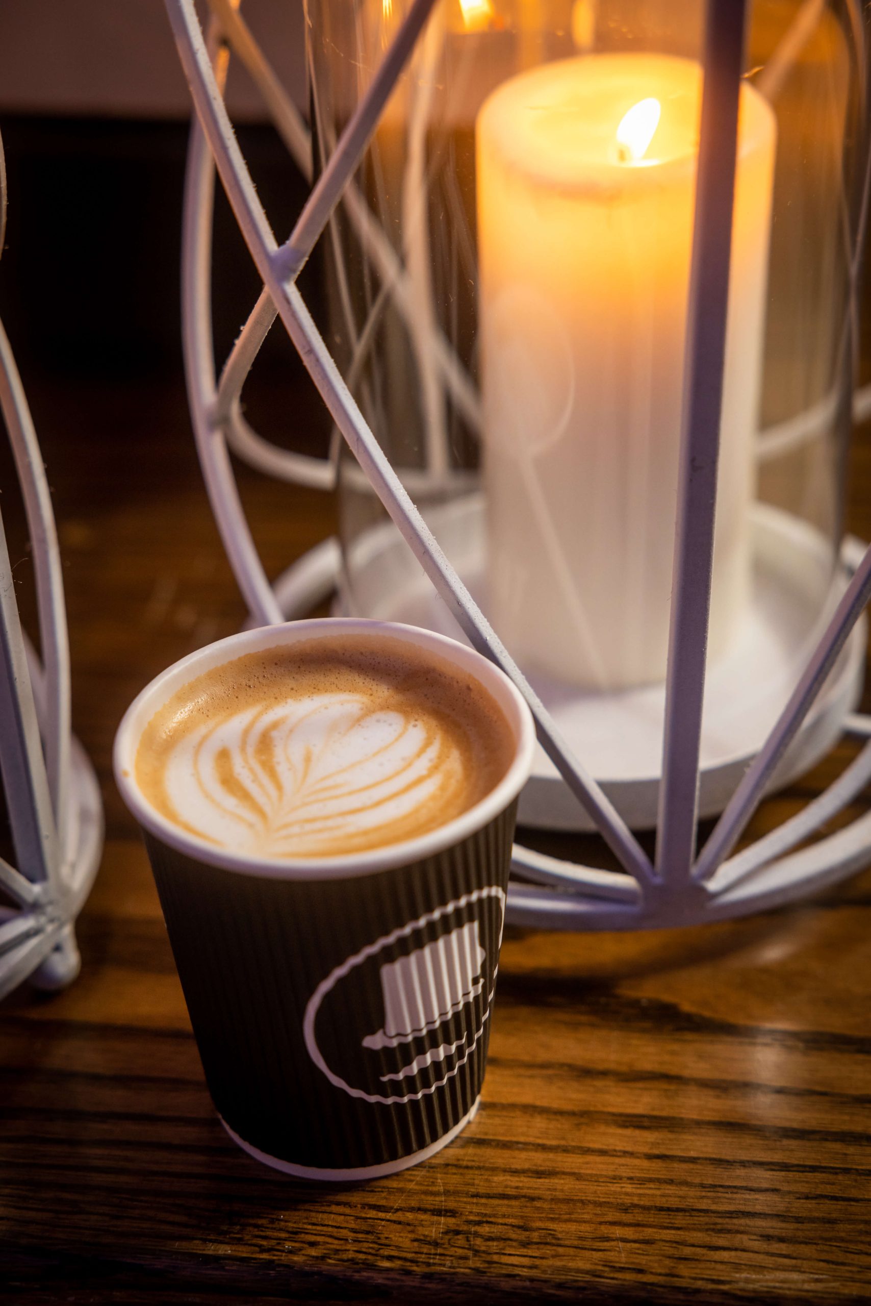 Pumpkin Space Latte with floral design