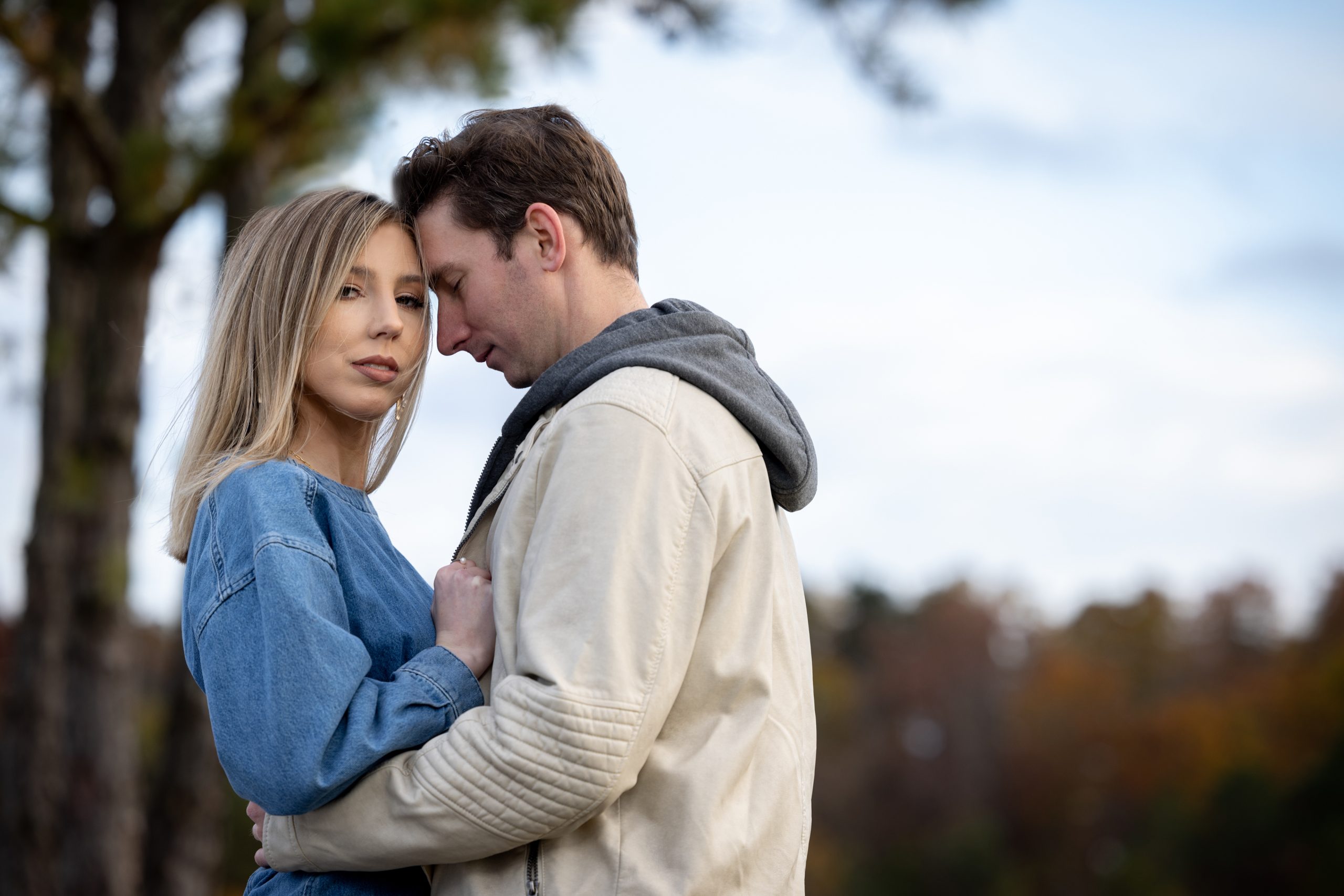 man and woman embracing