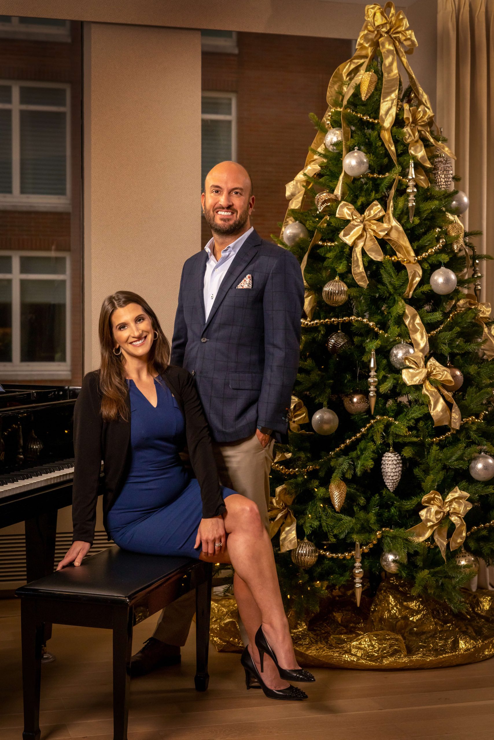 man and woman in office lifestyle with superman painting