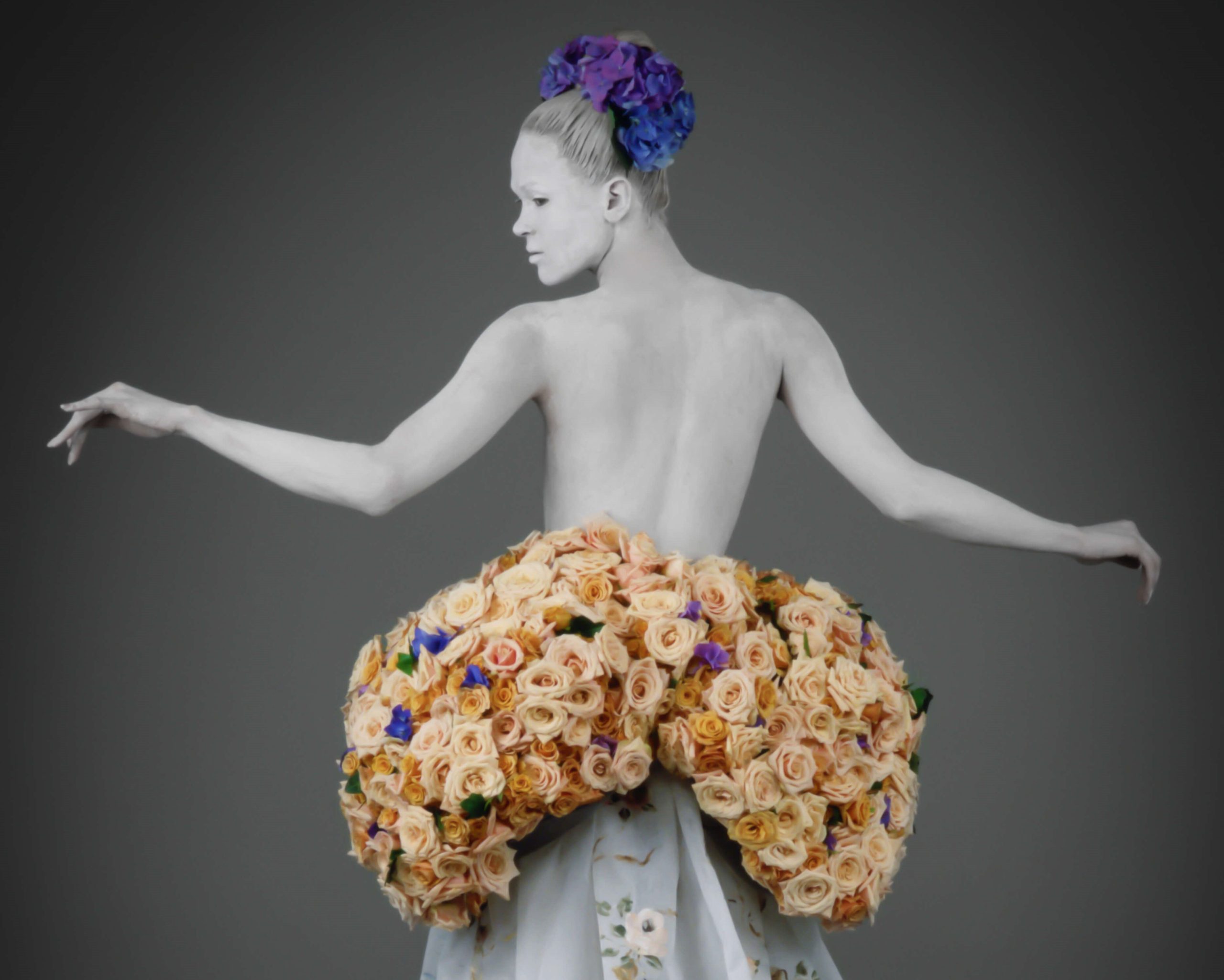 clay bride with flowers on hips