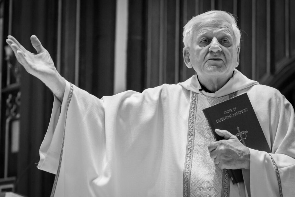 catholic priest at wedding ceremony