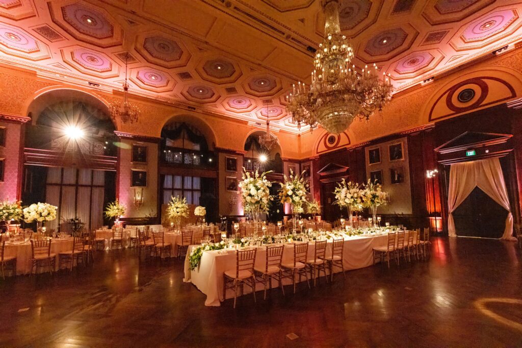 wedding decorations in Lincoln Hall at Union League