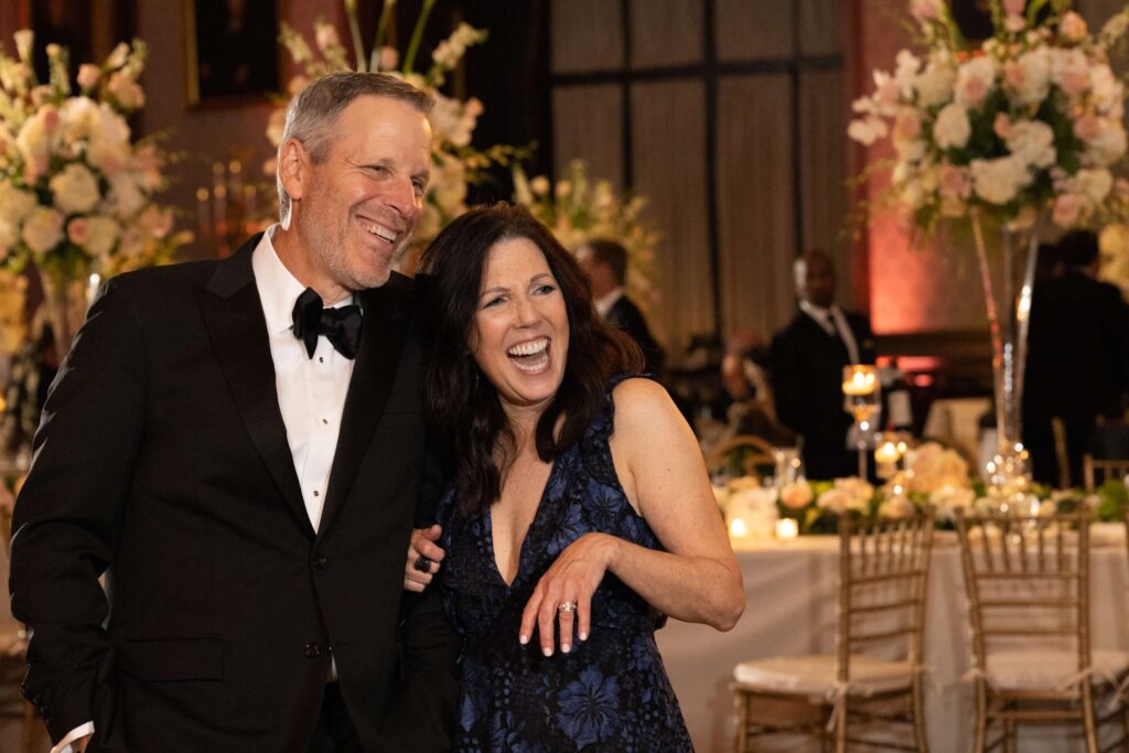 candid wedding guests at union league in philly