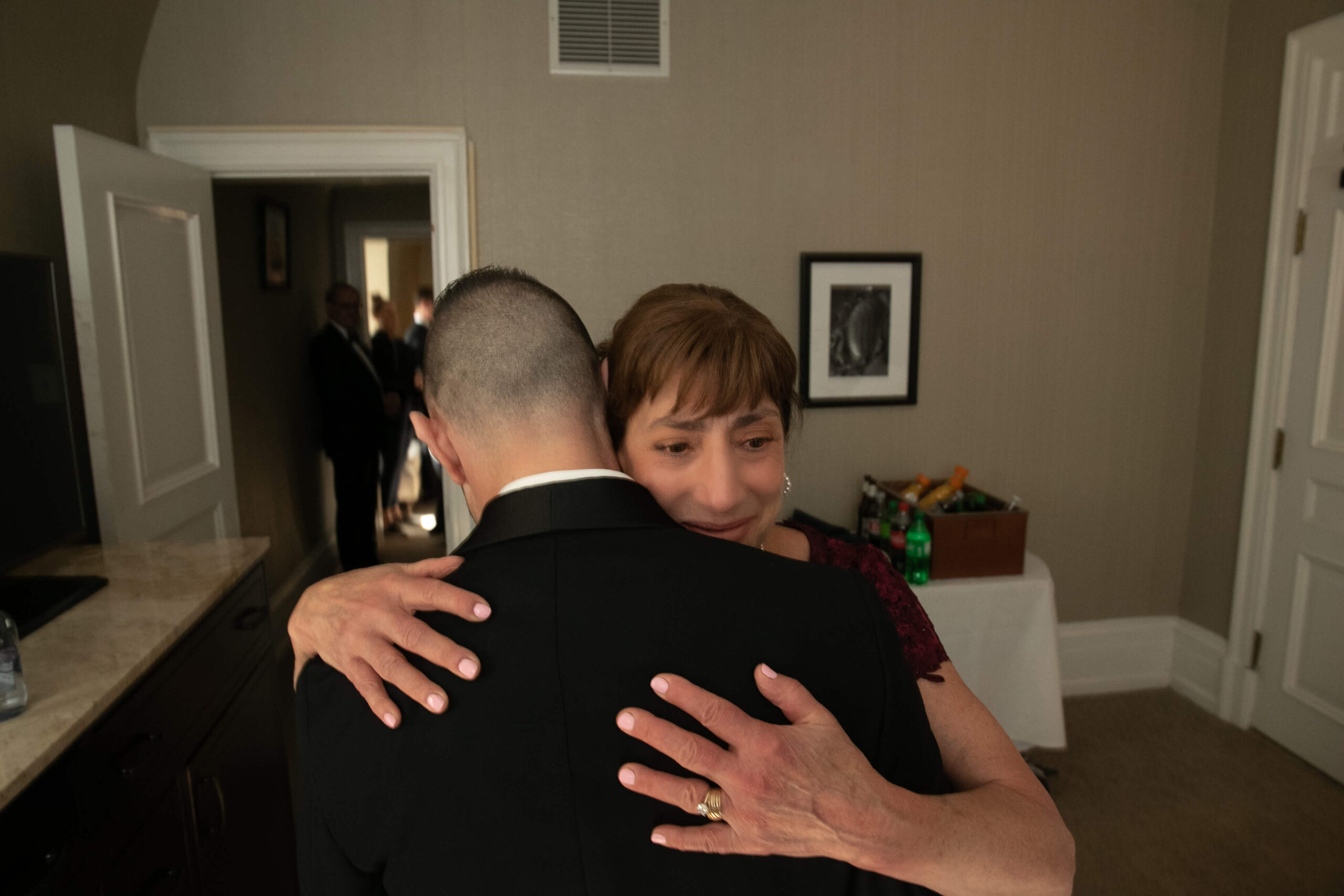 bride and bridesmaids posing at front of the museum of art in philly